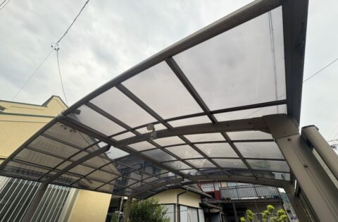 ②雹被害　カーポート屋根修理後