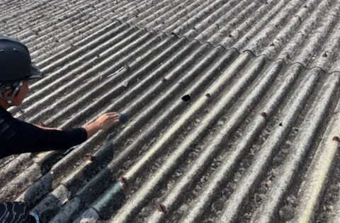 ④屋根修理まで防水テープを処置