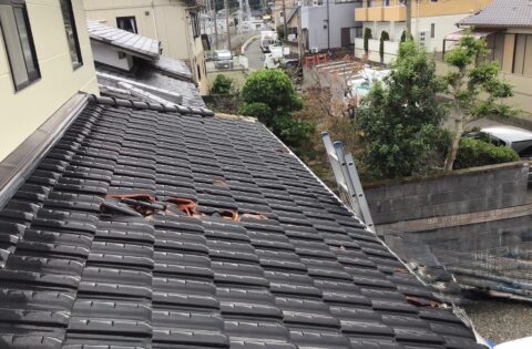 ③下屋根　竜巻被災時