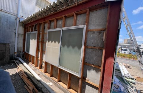 ④グラスウール・既存木下地撤去