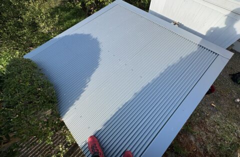 ⑥三方板金見切り取り付け